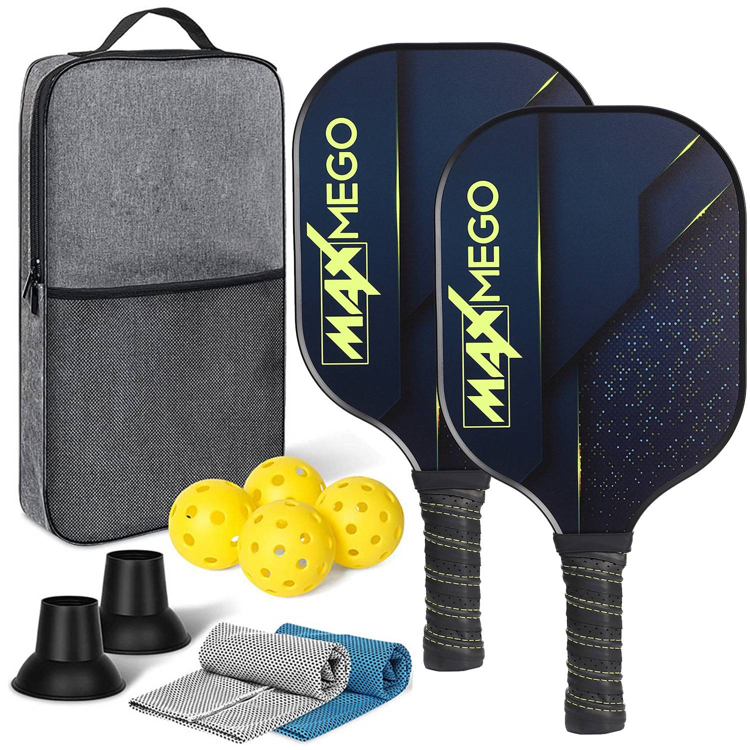 [Ultra-Light match-level carbon fiber-3] Double shot+4 balls+backpacks+two sweat towels+two pickups